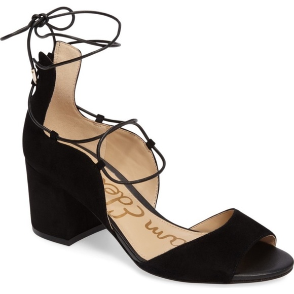 Sam Edelman NWOB Serene Suede Lace Up Block Heels - Picture 4 of 8